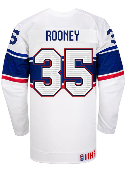 Nike USA Hockey Maddie Rooney Home Jersey in White - Back View