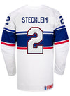 Nike USA Hockey Lee Stecklein Home Jersey in White - Back View