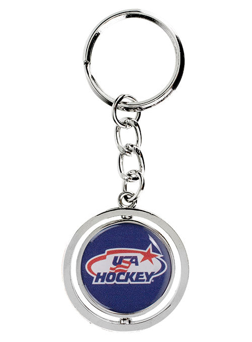 USA Hockey Spinner Keychain - Front View
