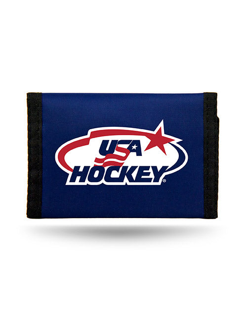USA Hockey Trifold Wallet in Navy - Front View