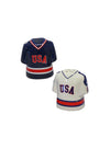 USA Hockey 1980 Miracle on Ice Salt & Pepper Shaker Set in Blue and White - Front View