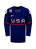 Youth Nike USA Hockey Hannah Brandt Away 2022 Olympic Jersey in Navy - Front View